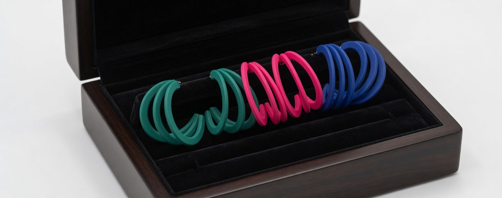 Colorful Spiral Hoop Earrings for Women | Set of 4 Trendy Statement Hoops (Green, Teal, Pink, Blue)