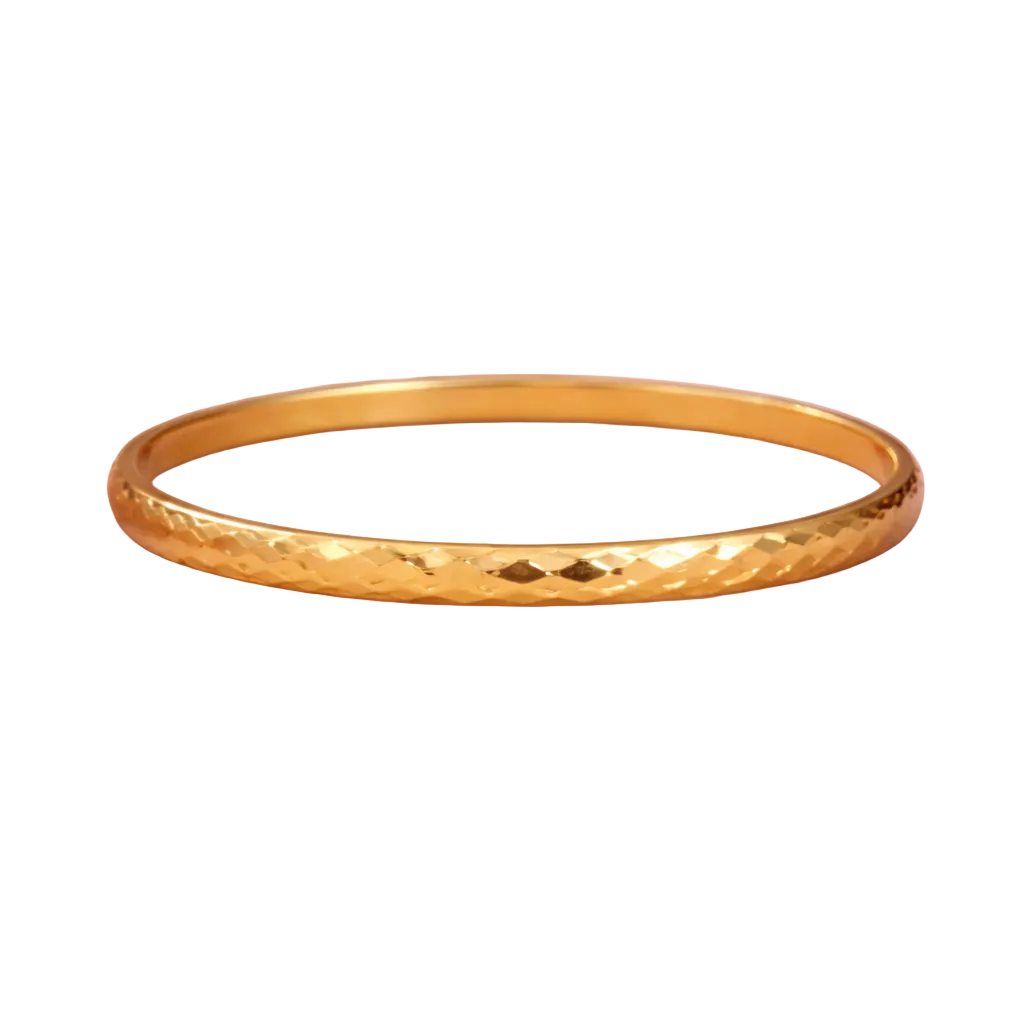 Alaya Women's 24K Gold Plated Diamond-Cut Slim Bangle - Minimalist Jewelry