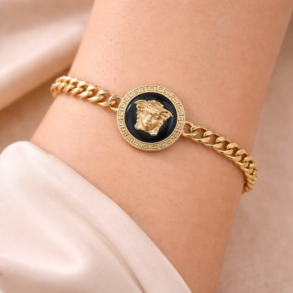 Gold Medallion Chain Bracelet
