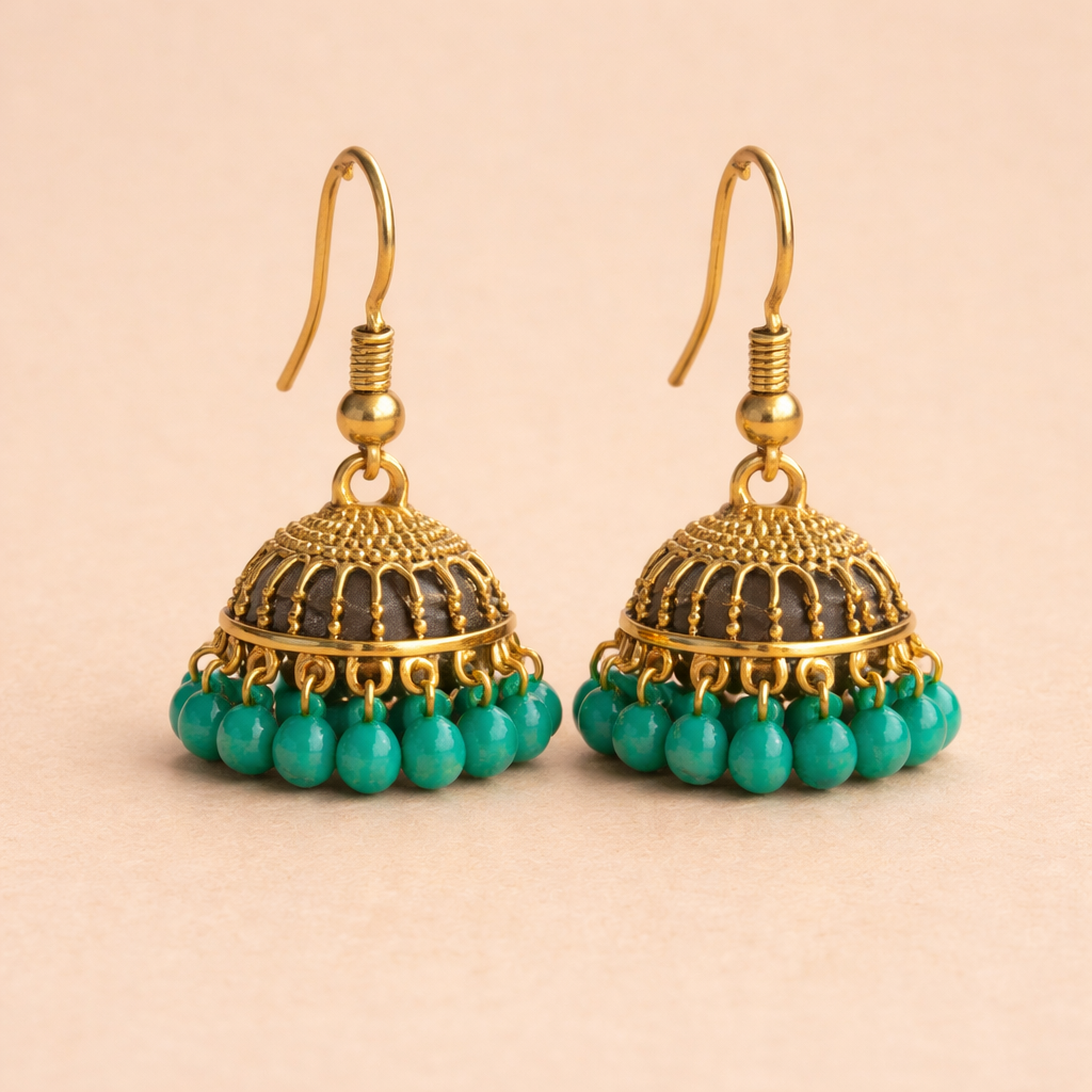 Floral Jhumka Drop Earrings
