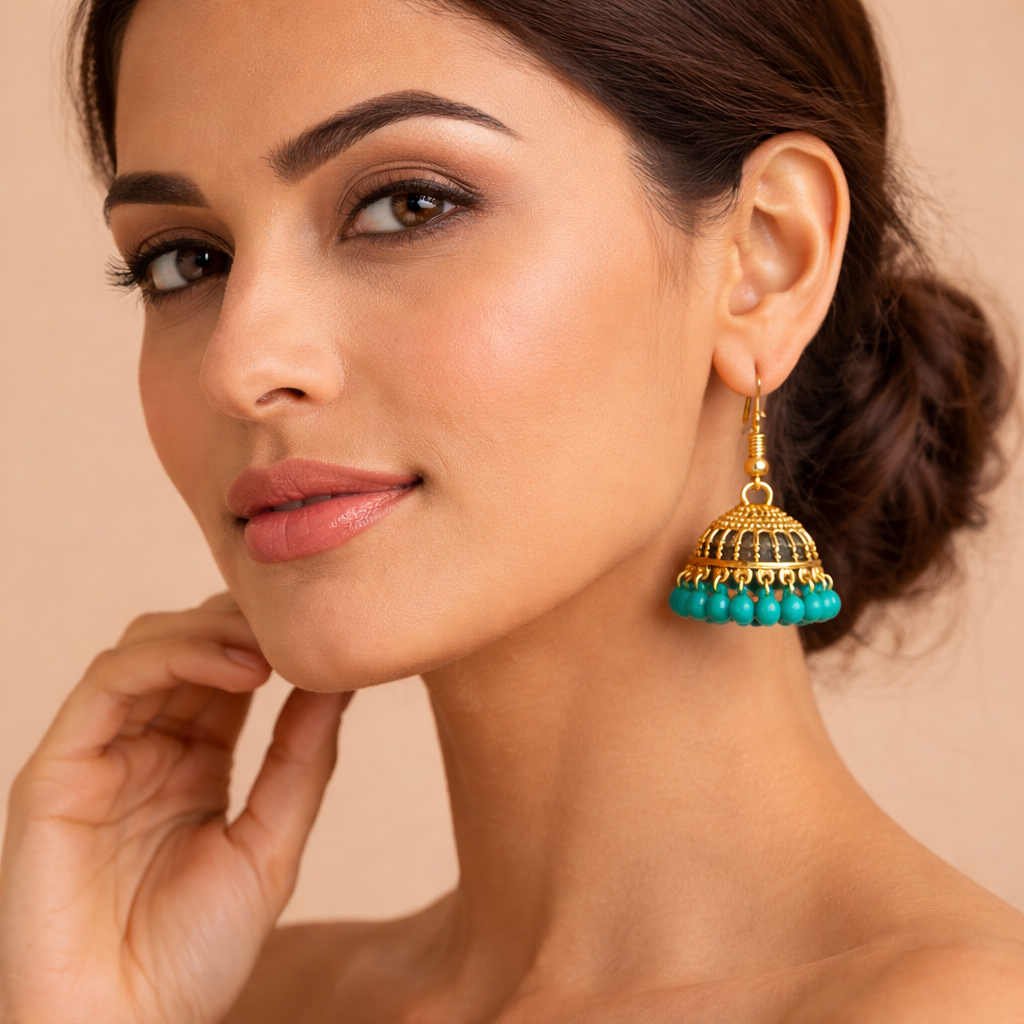 Floral Jhumka Drop Earrings