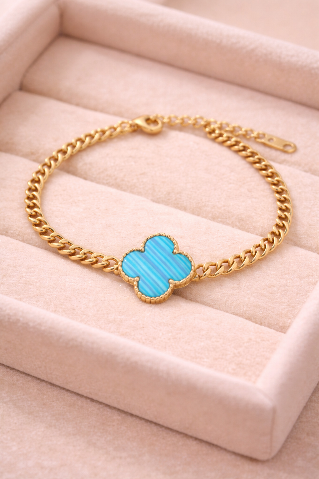 Turquoise Clover Chain Bracelet