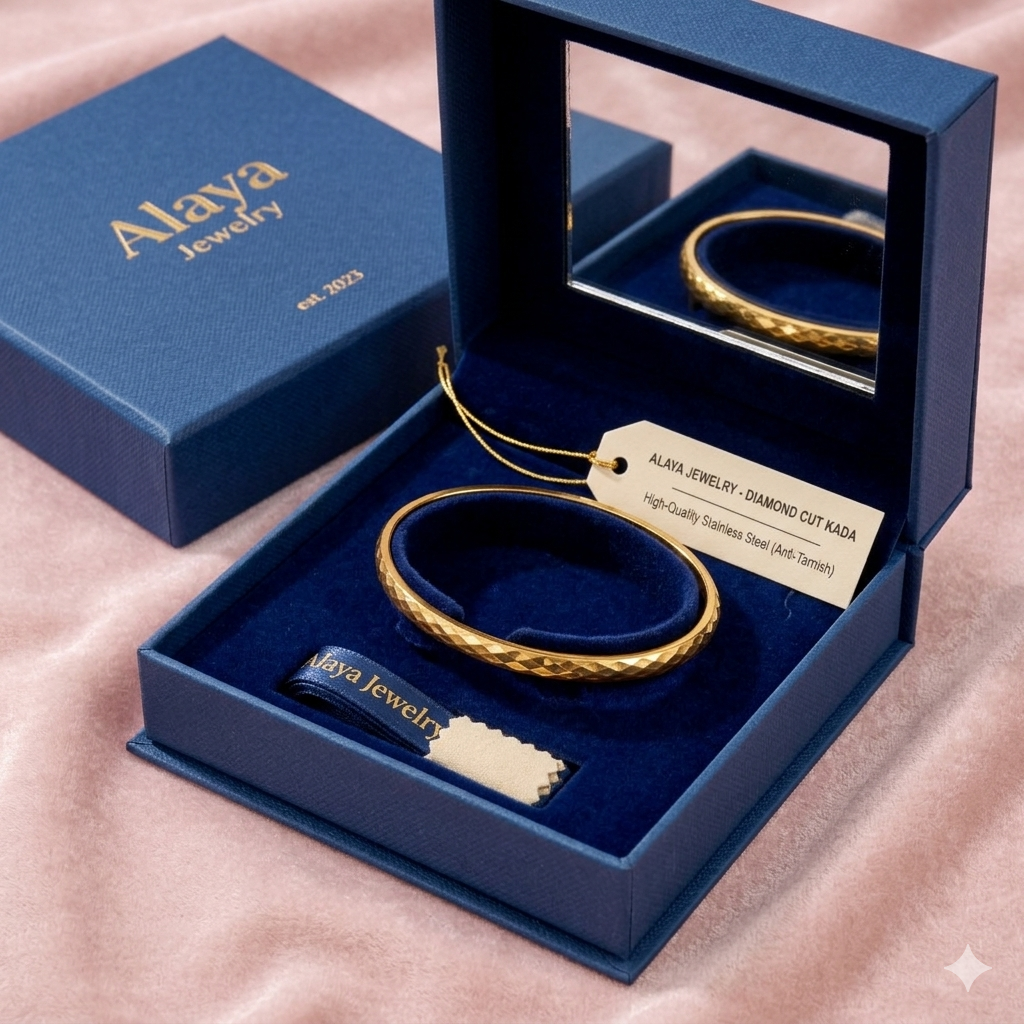 Alaya Women's 24K Gold Plated Diamond-Cut Slim Bangle - Minimalist Jewelry