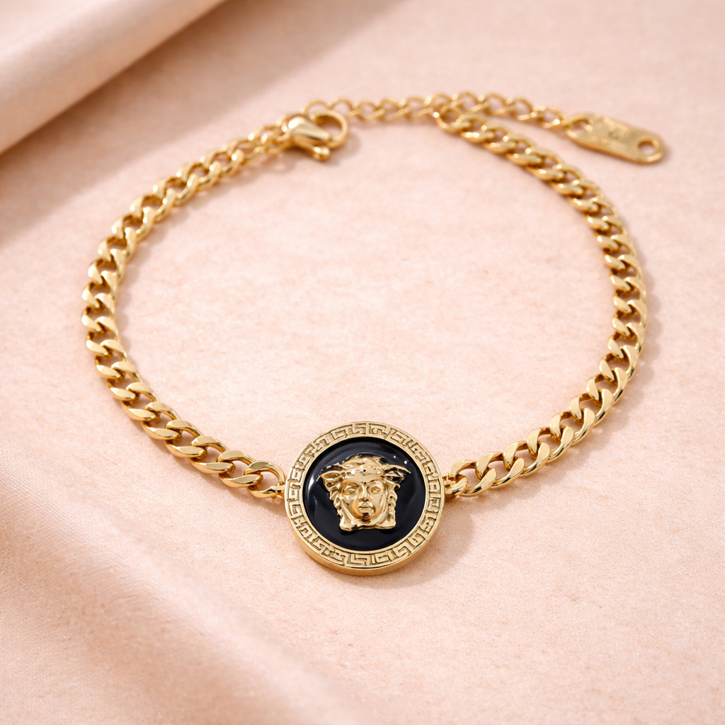 Gold Medallion Chain Bracelet
