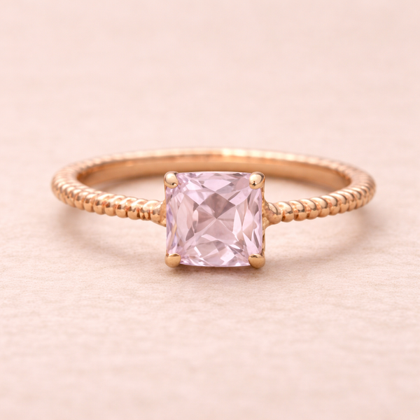 Rose Gold Pink Stone Ring