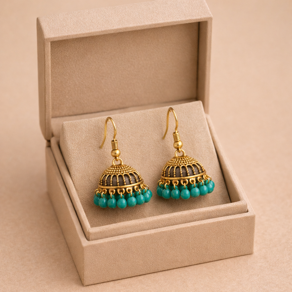 Floral Jhumka Drop Earrings